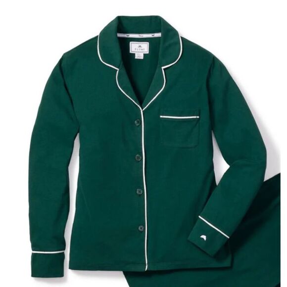 PETITE PLUME LUXE PIMA EVERGREEN PAJAMA TOP, XS $68 E28 - Picture 2 of 7